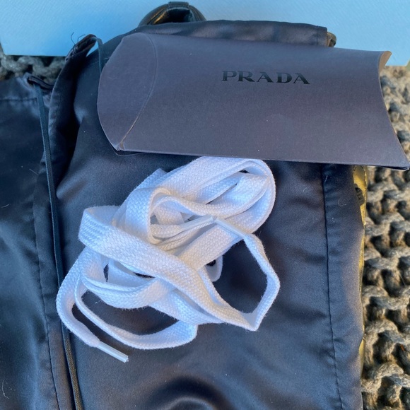 WORN ONCE PRADA 37 LEATHER QUILTED SNEAKERS NEXT TO NEW - Picture 11 of 13